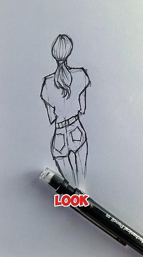 How to Draw a Person from Behind: Step-by-Step Guide for Artists #art #foryou #tutorial #satisfying