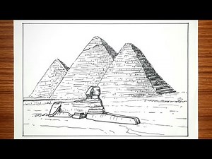 How to draw Pyramids of Giza step by step | Pyramid drawing easy |