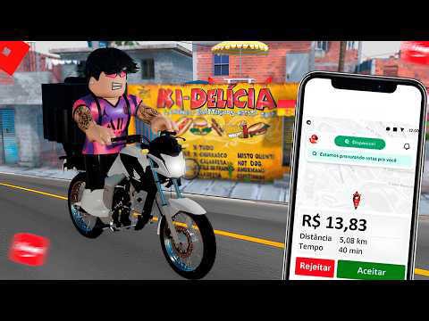 1 DIA sendo ENTREGADOR no ROBLOX RP! 🍔💰