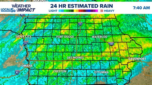 24-hour rainfall totals for central Iowa: How did your city stack up?