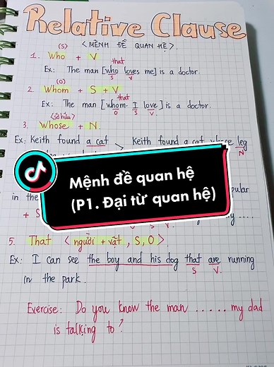 Học cách làm bài tập về mệnh đề quan hệ