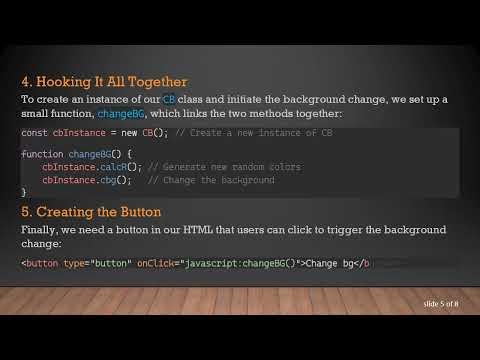 How to Change Background Color with a Random Value in JavaScript Change Background