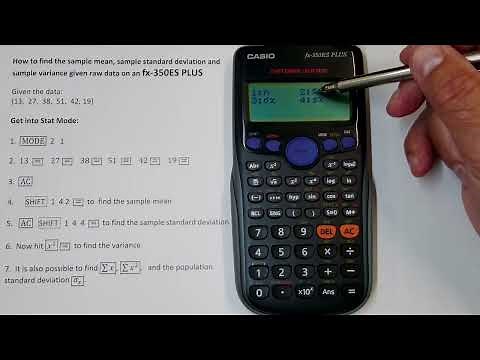 Sample Mean, Standard Deviation and Variance Given Raw Data on a Casio fx-350ES PLUS