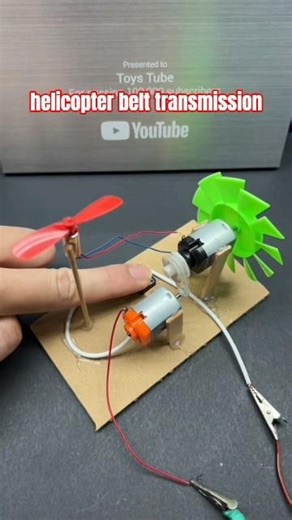 REAL HELICOPTER SYSTEM|| Amazing Helicopter Belt Transmission with DC Motor 🔥#shorts #viral #dcmotor