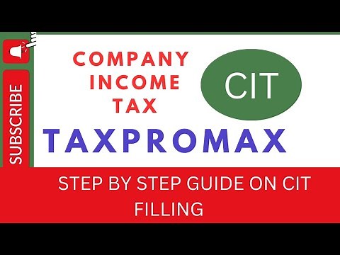 COMPANY INCOME TAX FILLING ON TaxPromax (CIT)