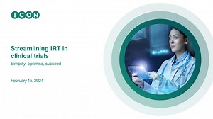 Webinar_Streamlining IRT in clinical trials - Clinical Research Services - ICON Webinar Channel