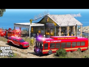 Mobile Command Center Responds To Intense Fire in GTA 5