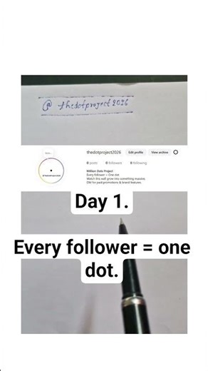 Day 1.The page is blank.Every follower = One dot.Let’s build this together.