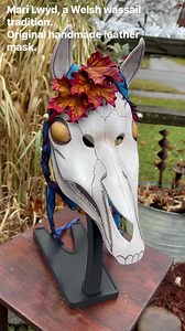 2.9K views · 212 reactions | So proud of this new design! The Mari Lwyd is a Welsh Christmas tradition, probably with pagan origins. This is my take on the theme; a horse skull decorated with ribbons and bells. #mask #masks #leather #leathercraft #marilwyd #newdesign | Merimask | Facebook