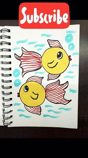 How to draw a fish from circle shape 🐠 #drawingforkids #drawingideas #drawing #drawingideas