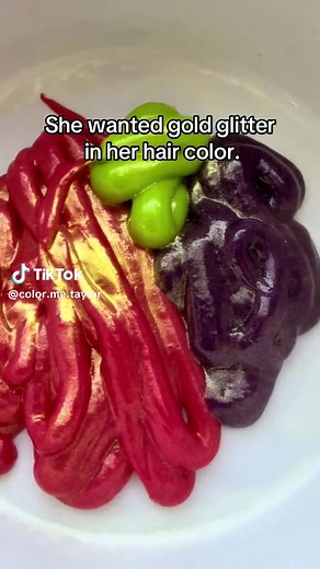 Gold Glitter Hair Color Transformation