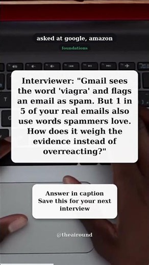 How a spam filter uses Bayes theorem | ML interview