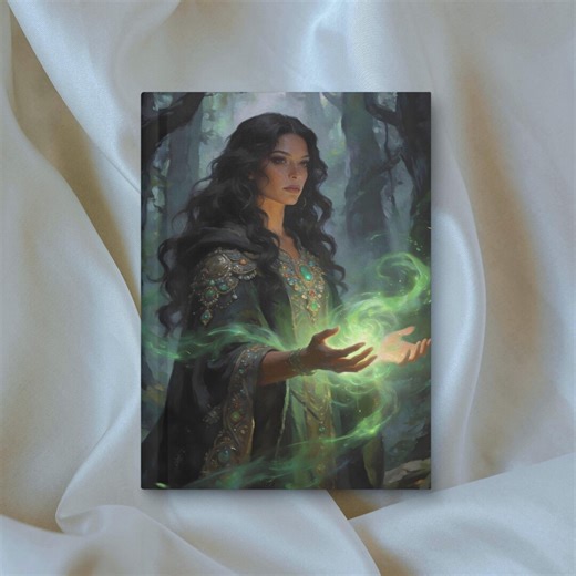 Green Magic Sorceress Notebook | Enchanted Forest Witch Fantasy Hardcover Matte Journal | Shipped to You - Etsy