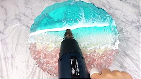 ResinWorld 13 inches Large Silicone Tray Mold, Big Geode Silicone Mold for Resin, Irregular Shaped Round Resin Geode Tray Molds for Making Resin Craft DIY Home Decoration