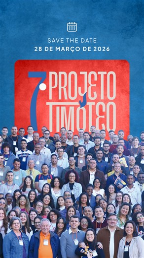 📅 28 de março de 2026 📍 Sede da EETAD — Campinas Líder de jovens e adolescentes, prepare-se para um dia inteiro de capacitação, ensino e direcionamento ministerial. O Projeto Timóteo 2026 vem aí, com o tema: Pessoas, Tarefas e Alvos. Para se inscrever basta acessar o link na Bio! 👉 Salve este post e marque outro líder que precisa participar. | Eetad