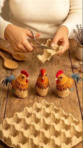 Rooster from an Egg Carton: Easy Recycled DIY Home Decoration