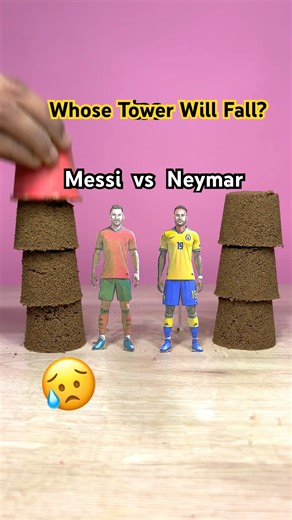 Messi vs Neymar | Whos Tower Is The Strongest? 😳 #neymar #messi #shorts