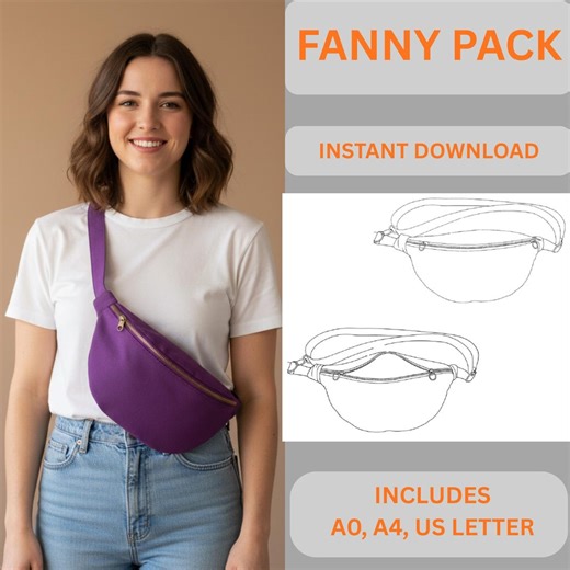 Fanny Pack Sewing Pattern PDF| Crossbody Belt Bag | Digital Download |floral Meadow Fanny Pack| Easy DIY Waist Bag | A0 A4 US Letter Pattern - Etsy
