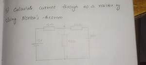c) Calculate current through 40 \Omega resistor by Using Norton... | Filo