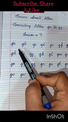 # How To Begginers Cursive Small Connecting Letters – ga To gz # Hand Writing Improvement##