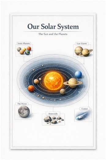 Our Solar System Poster for Kids | Printable Space Science Wall Art | Educational A4 Homeschool Poster - Etsy
