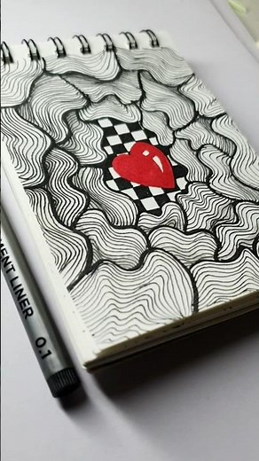 Easy Zentangle Heart Drawing | Relaxing Doodle Art✨