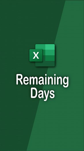 Customize Remaining Days in Excel | Excel Tips & Formulas