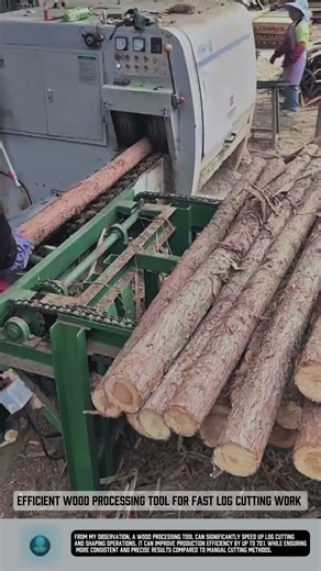 Efficient Wood Processing Tool for Fast Log Cutting Work #tools