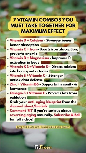 👆 7 Vitamin Combos for MAXIMUM Absorption After 50! #FitFixen #Shorts