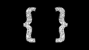 Download White handwritten initial brackets on a black background. Scribble writing font for free