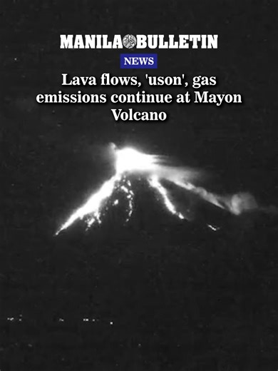 Mayon Volcano in Albay continued its eruption on Wednesday, Feb. 11, marking the 37th consecutive day of lava effusion, pyroclastic density currents (PDCs) or “uson,” and rockfall. (Video courtesy of DOST-PHIVOLCS) #ManilaBulletin #MB #News #NewsPH