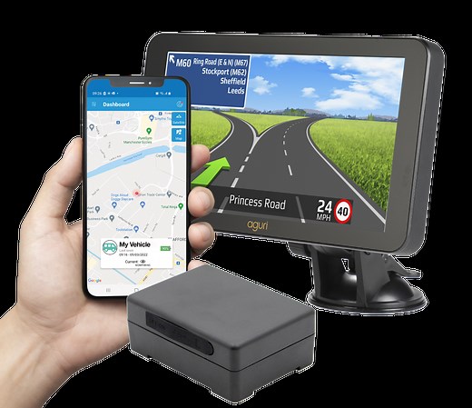 Motorhome & Caravan Tracker and Sat Nav Aguri RV740 Bundle