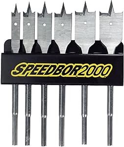 Irwin Tools Irwin Industrial Tools 88898 Pouched Speebor Blue Groove Spade Bit Set with 6-Inch QC Extension, 6-Piece