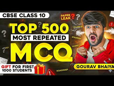 🚨CBSE Class 10 Maths Board Paper 2026 Leaked😱| Top 500 Most Repeated MCQs | Gourav Bhaiya