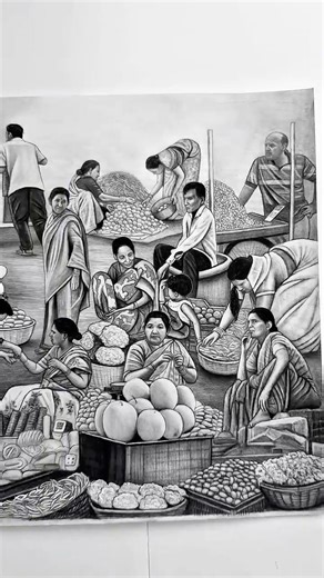 Life in the market✍️❤️ Real life Drawing #shorts #artshorts #life