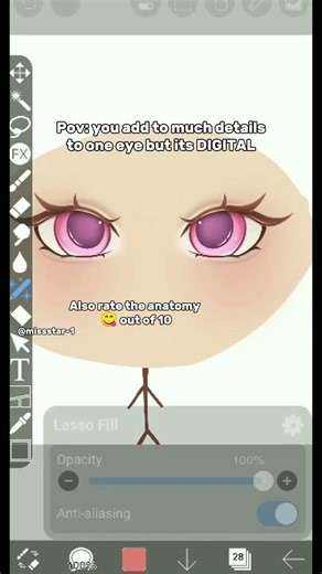 I can Finally draw left eye!