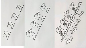 606K views · 10K reactions | How to draw 4 birds from number 22222222 | Birds drawing | Very easy trick bird drawing | Easy bird drawing for kids | Priyanka creative guru | Facebook