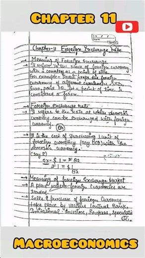 Macroeconomics chapter 11 handwritten notes foreign exchange rates #cbse #class12 #economics #macro