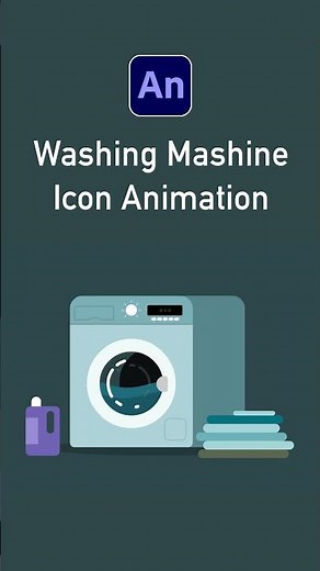 How to Create Icon Washing Machine Animation in Adobe Animate (Free Project)