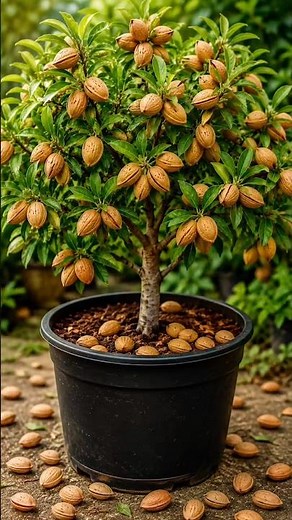 How to Grow Almond Tree at Home in a Pot 🌰🌿 | Easy Growing Tips! #shorts #gardening #almond