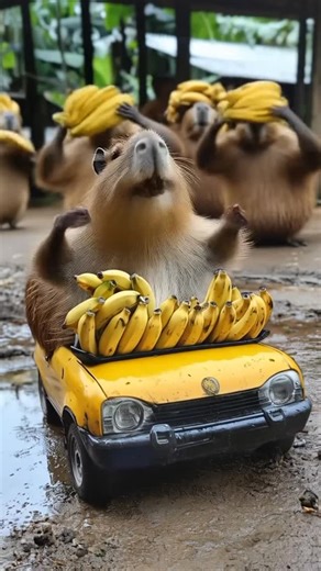 Turtle terminator on Instagram: "Pt 32 #capybara #banana #capybanana #chickenbanana #reels"