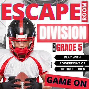 Thanksgiving Math Activities Grade 5 Division Football Day Escape Room Games