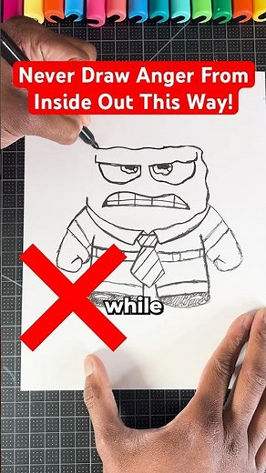Never Draw Anger THIS Way! 😡 Inside Out #art #insideout2 #shorts