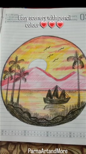 #easyscenery #drawing #viralshorts #art #pencilcolourdrawing