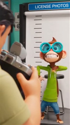 monkey 🐒 driving test 🤣😂 #shorts #ai