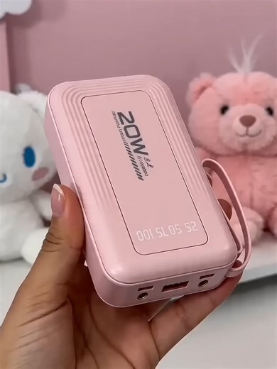 Banco de energía portátil, mini banco de energía, banco de energía de carga rápida de emergencia, banco de energía de alta capacidad, cable de datos de cordón 4 en 1, puede cargar 5 dispositivos simultáneamente, con luz de emergencia LED, disponible en cu#tiktokshop #foryou #fyp #tiktok