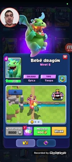 subiendo bebe dragon al nivel 7 en #clashroyale