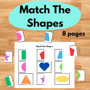 Shape Matching Halves Symmetry Puzzle Problem Solving Fine Motor Skills