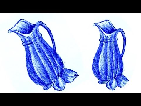 Still Life in asymmetrical balance Drawing using a Ballpoint pen