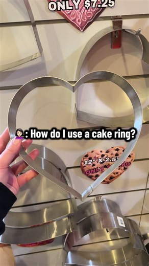 Here's how we use our cake rings at the Factory Outlet: 1. Place the ring on a Traditional Pizza Pan, line it with parchment paper, and spray it with nonstick cooking spray. 2. Add your dough to the center and gently press it out into an even layer. 3. Bake according to your recipe's temperature and time. 4. Let it cool for 15 minutes, then gently lift to release the ring. 5. Decorate as you wish and enjoy! All products are available online and in-store at 1880 Kipling Ave! #CrownCookware #CakeR